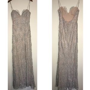 Nude-shimmering prom dress
